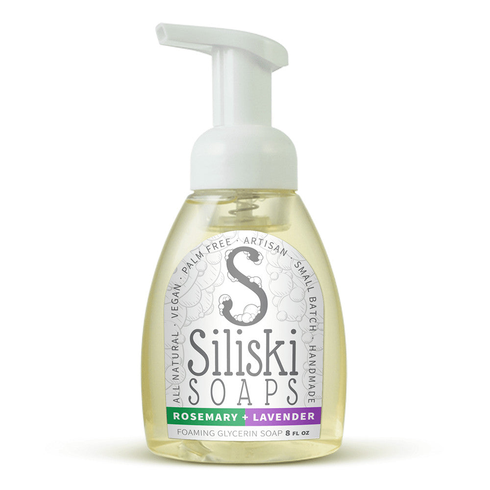 Siliski Soaps Simple Skincare Foaming Glycerin Soap, Rosemary And Lavender, 8 Oz